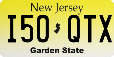 NJ license plate I50QTX