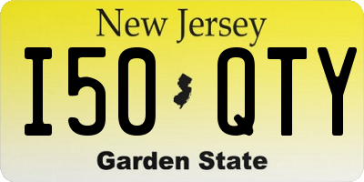NJ license plate I50QTY