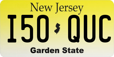 NJ license plate I50QUC