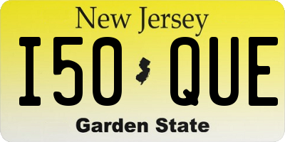 NJ license plate I50QUE