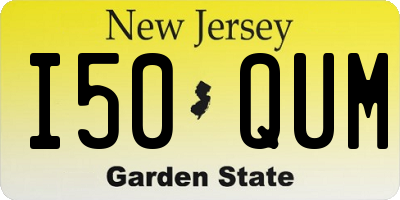 NJ license plate I50QUM