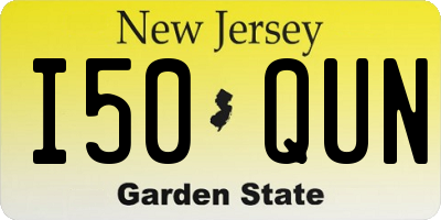 NJ license plate I50QUN