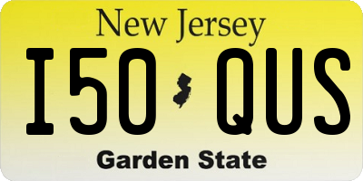 NJ license plate I50QUS