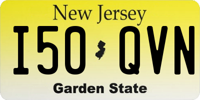 NJ license plate I50QVN