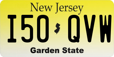 NJ license plate I50QVW