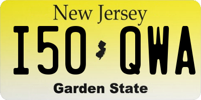 NJ license plate I50QWA