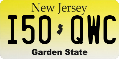 NJ license plate I50QWC