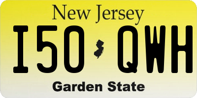 NJ license plate I50QWH