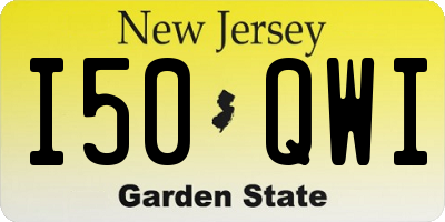 NJ license plate I50QWI