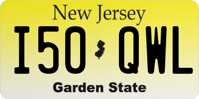 NJ license plate I50QWL