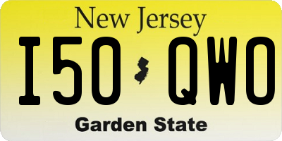 NJ license plate I50QWO