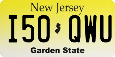 NJ license plate I50QWU