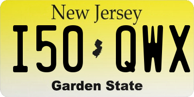 NJ license plate I50QWX