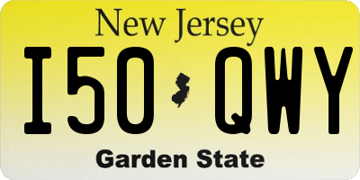 NJ license plate I50QWY