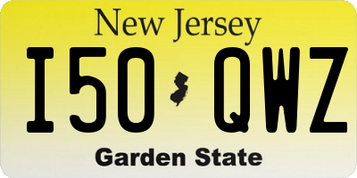 NJ license plate I50QWZ