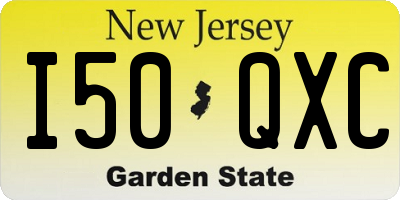 NJ license plate I50QXC