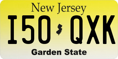 NJ license plate I50QXK