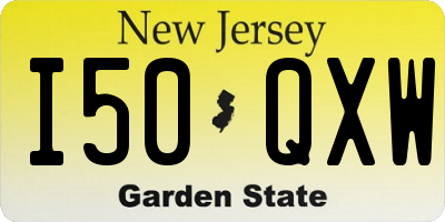 NJ license plate I50QXW