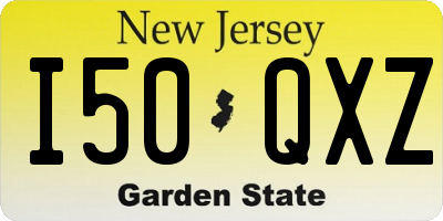NJ license plate I50QXZ