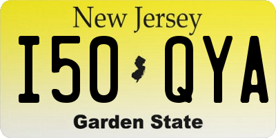 NJ license plate I50QYA