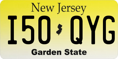 NJ license plate I50QYG