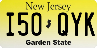 NJ license plate I50QYK
