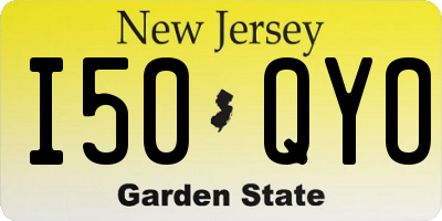 NJ license plate I50QYO
