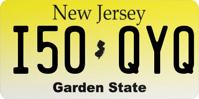 NJ license plate I50QYQ