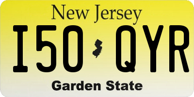 NJ license plate I50QYR