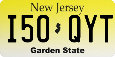 NJ license plate I50QYT