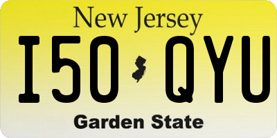 NJ license plate I50QYU