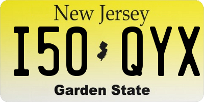 NJ license plate I50QYX
