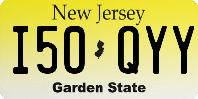 NJ license plate I50QYY