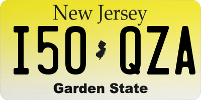 NJ license plate I50QZA