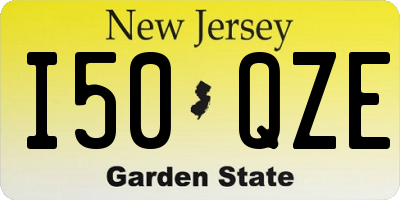 NJ license plate I50QZE