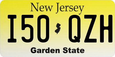 NJ license plate I50QZH