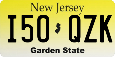 NJ license plate I50QZK