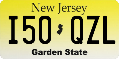 NJ license plate I50QZL
