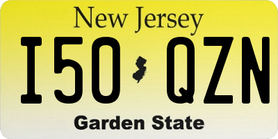 NJ license plate I50QZN