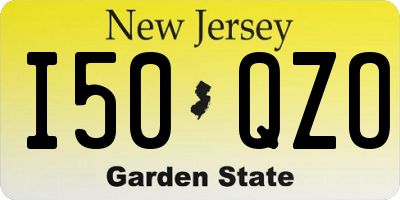 NJ license plate I50QZO
