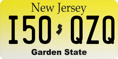 NJ license plate I50QZQ