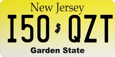 NJ license plate I50QZT