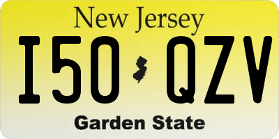 NJ license plate I50QZV