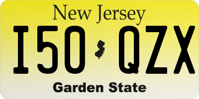NJ license plate I50QZX