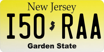 NJ license plate I50RAA