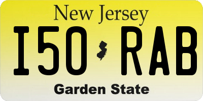 NJ license plate I50RAB