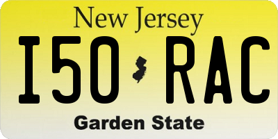 NJ license plate I50RAC