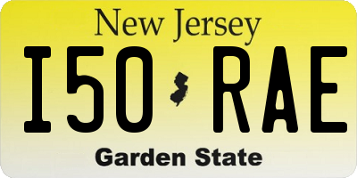 NJ license plate I50RAE