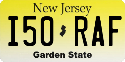 NJ license plate I50RAF