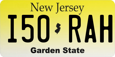 NJ license plate I50RAH